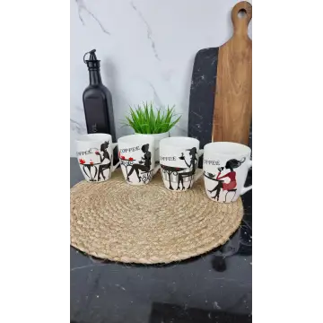 A45D-350 Чашка фарфоровая 350мл Девчата MIX коническая (по 8шт в уп)