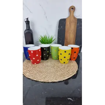 KW 137 Чашка керамическая 340мл Горох 6MIX (по 6шт в уп)