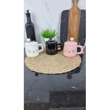 3757 Чашка фарфоровая 400 мл с крышкой «Cat» (цветная коробка) 2