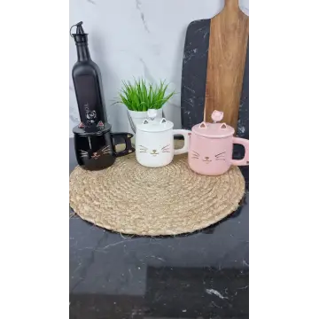 3757 Чашка фарфоровая 400 мл с крышкой «Cat» (цветная коробка)