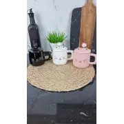 3757 Чашка фарфоровая 400 мл с крышкой «Cat» (цветная коробка)