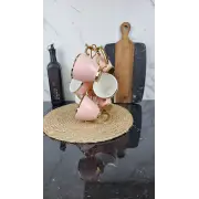 6815-P Набор фарфоровых чашек 6-пр. 280 мл розовый (цветная коробка)