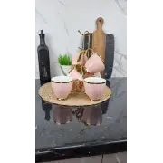 6815-P Набор фарфоровых чашек 6-пр. 280 мл розовый (цветная коробка)