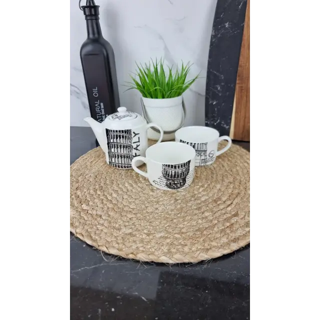 40 Набор 3-пр.: 2 чашки 240 мл + заварник 450 мл «City»