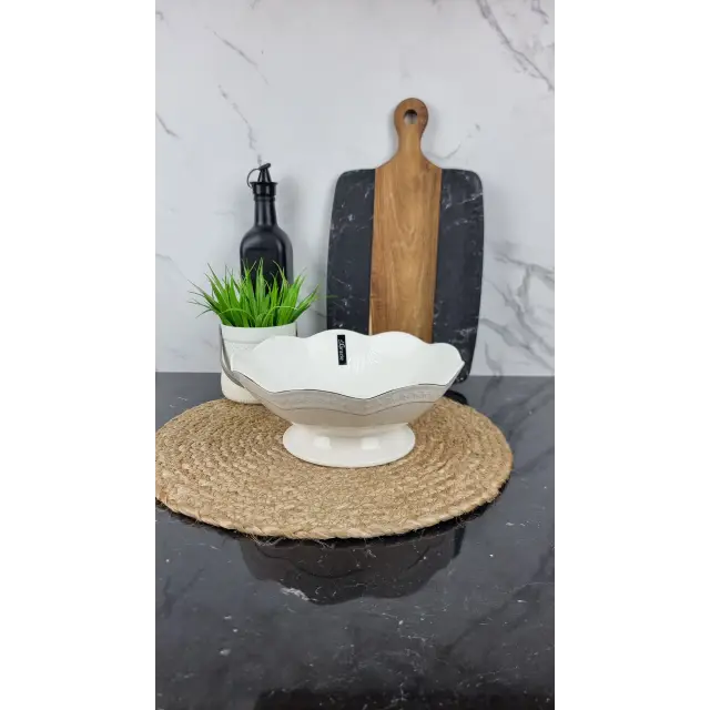 1423-A Цукерниця 1,3л 23,2см на ніжці кругла порцел. біла ᐉ 1423-A - - класна ціна в ProPosud