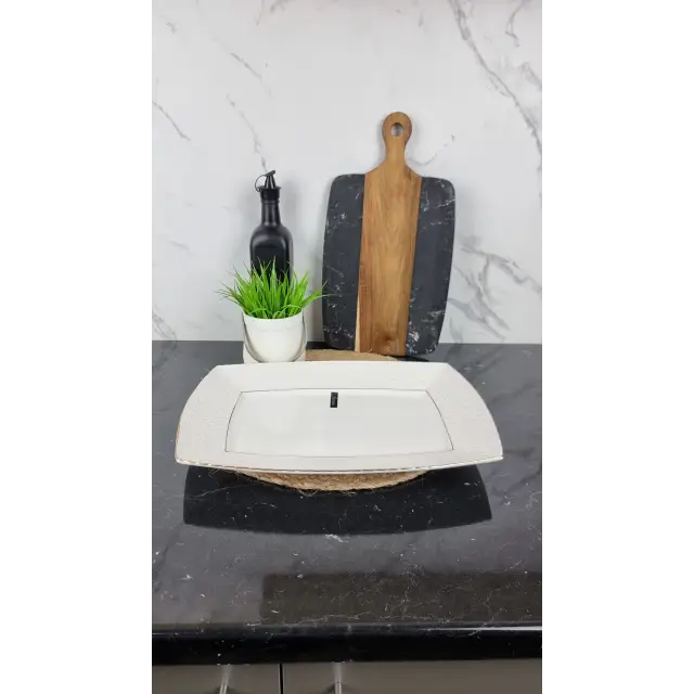 222739-A Блюдо прямоуголь. 39см фарфор. белое