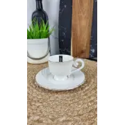 LTSL-C0109A Чашка 90мл с блюдцем фарфор белая Волна ᐉ LTSL-C0109A - - класная цена в ProPosud