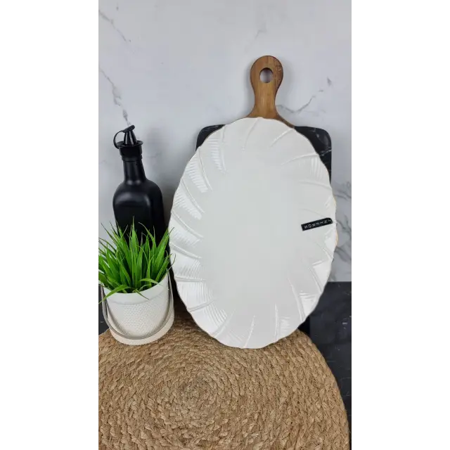 LTSL-P0536-A Тарілка мілка 14" порцел. овал біла Хвиля ᐉ LTSL-P0536-A - - класна ціна в ProPosud