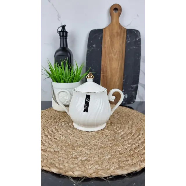 LTSL-S0112-A Сахарница 500мл с ручками фарфор Волна ᐉ LTSL-S0112-A - - класная цена в ProPosud