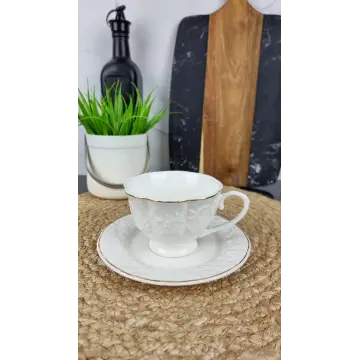 Pose Чашка кофейная 250мл с блюдцем фарфор белая Роза ᐉ Pose - - класная цена в ProPosud