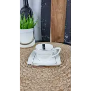 507006-A Кухоль 90мл з блюдцем квадрат порцел. білий ᐉ 507006-A - - класная цена в ProPosud