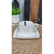 507009-A Кухоль 240мл з блюдцем порцел. білий ᐉ 507009-A - - класная цена в ProPosud