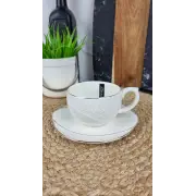 508610-A Кухоль 240мл з блюдцем порцел. білий ᐉ 508610-A - - класна ціна в ProPosud