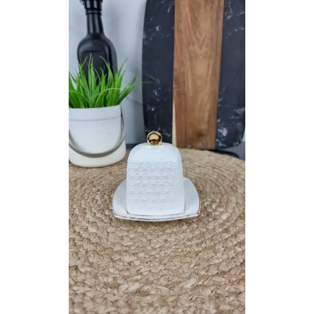 607110-A Лимонница 4" квадрат фарфор. белая