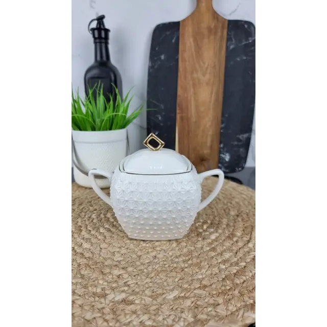 932511-A Цукорниця 500мл квадрат порцел. біла ᐉ 932511-A - - класная цена в ProPosud