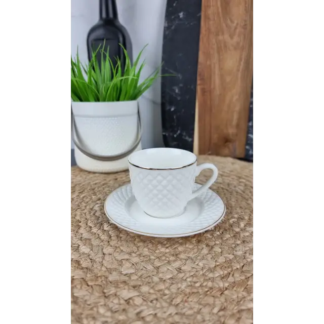 Crystal Чашка кофейная 100мл с блюдцем фарфор. белая Кристал