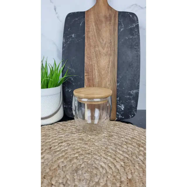 Чашка 250мл двойное стекло крышка бамбук CA-0001/250 ᐉ CA-0001/250 - - класная цена в ProPosud