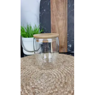 Чашка 300мл двойное стекло крышка бамбук CA-0002/300 ᐉ CA-0002/300 - - класная цена в ProPosud