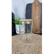 Чашка 400мл подвійне скло кришка бамбук CA-0003/400 ᐉ CA-0003/400 - - класна ціна в ProPosud