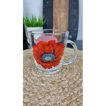 OCT 11 A2410T Чашка скляна 340мл Мак ᐉ OCT 11 A2410T - - класна ціна в ProPosud