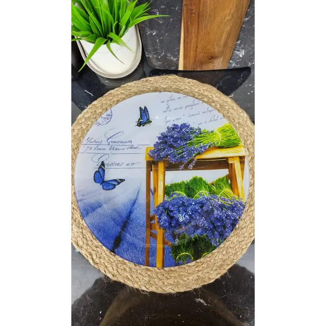 S3012/S027 Блюдо скл. кругле 30см Лаванда Blue ᐉ S3012/S027 - - класна ціна в ProPosud