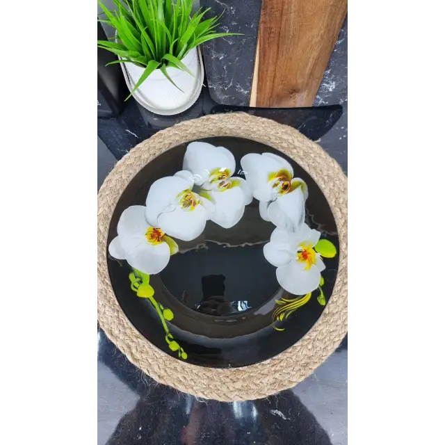 S3012/AA059 Блюдо стекл. круглое 30см Орхидея Белая ᐉ S3012/AA059 - - класная цена в ProPosud