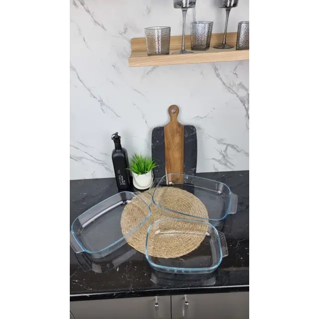 8106/8106-2/8106-3 Набір деко прямокут. 1,8л 2,5л 3,3л скл.жароміцне ᐉ 8106/8106-2/8106-3 - - класна ціна в ProPosud