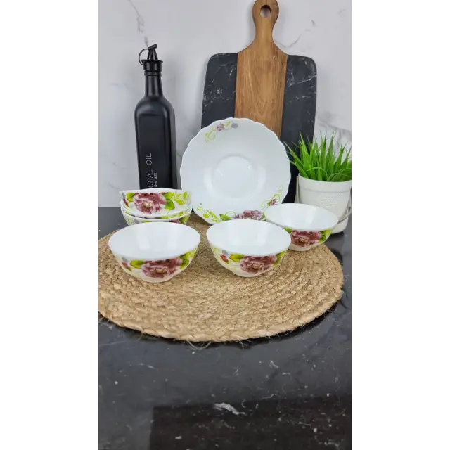 Бузковий піон Набір салатників 7-пр. склокераміка 6616/ S ᐉ 6616/ S - - класна ціна в ProPosud