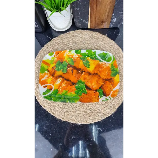 S445012C/U 042/12" Блюдо скл. прямокутне 29,5*21 Шашлик петрушка ᐉ S445012C/U 042 - - класна ціна в ProPosud