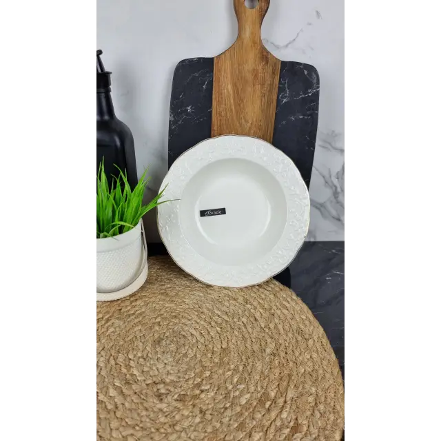 Pose Тарелка глубокая 9" d-23см фарфор белая Роза ᐉ Pose - - класная цена в ProPosud