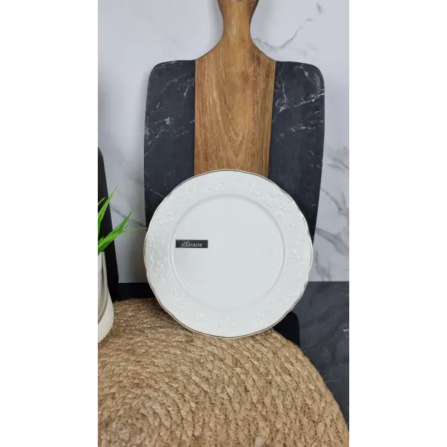 Pose Тарелка мелкая 8" d-20,5см фарфор белая Роза ᐉ Pose - - класная цена в ProPosud