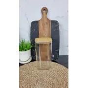 BS1018 Емкость для сыпучих стеклянная 10*18см бамбук крышка ᐉ BS1018 - - класная цена в ProPosud