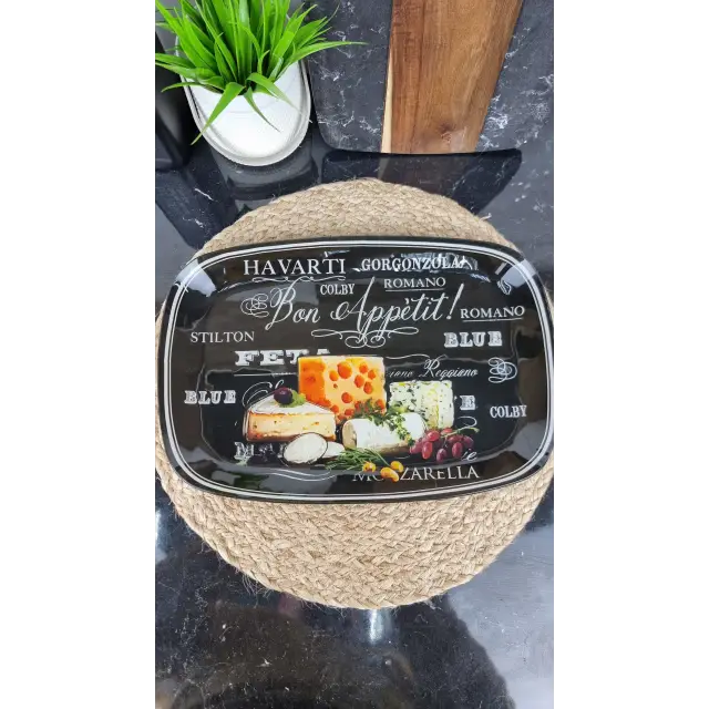 S445014C/BB138 L/14'' Блюдо стекл. прямоугольное 34,5*23,5 Сыр Bon Appetit ᐉ S445014C/BB138 L - - класная цена в ProPosud