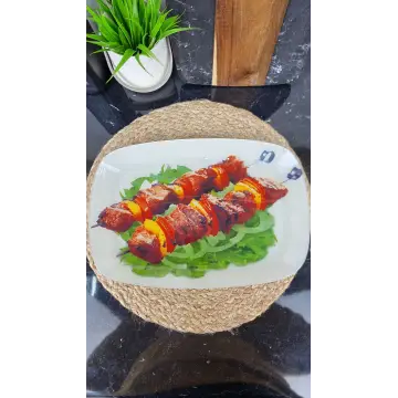 S445014C/T 312/14" Блюдо стекл. прямоугольное 34,5*23,5 Шашлык ᐉ S445014C/T 312 - - класная цена в ProPosud