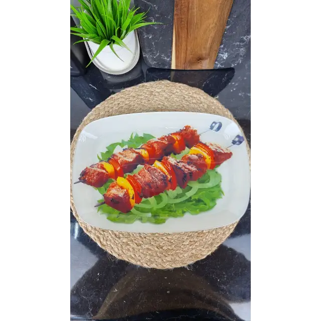 S445014C/T 312/14" Блюдо стекл. прямоугольное 34,5*23,5 Шашлык ᐉ S445014C/T 312 - - класная цена в ProPosud