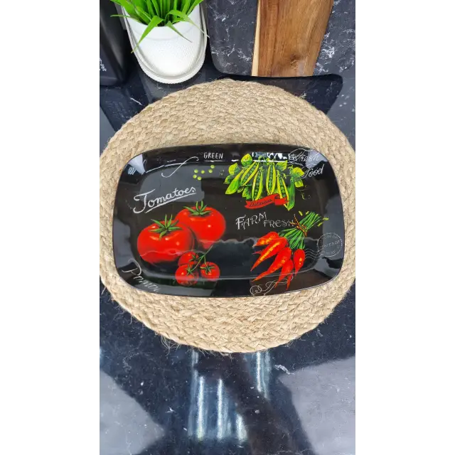 S445012C/AA 137/12'' Блюдо скл. прямокутне 29,5*21 Томати ᐉ S445012C/AA 137 - - класна ціна в ProPosud