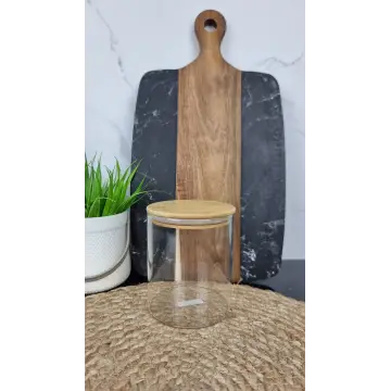 TS2304A Емкость для сыпучих стеклянная 9,5*11см круглая бамбук крышка ᐉ TS2304A - - класная цена в ProPosud