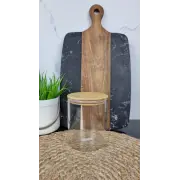 TS2304A Емкость для сыпучих стеклянная 9,5*11см круглая бамбук крышка ᐉ TS2304A - - класная цена в ProPosud