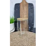 TS2304B Емкость для сыпучих стеклянная 9,5*14см круглая бамбук крышка ᐉ TS2304B - - класная цена в ProPosud