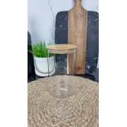 TS2304C Емкость для сыпучих стеклянная 9,5*16см круглая бамбук крышка ᐉ TS2304C - - класная цена в ProPosud