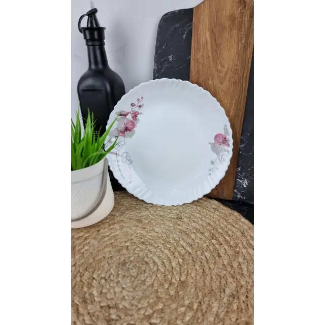 Орхидея Тарелка мелкая №8,5 d-21см стеклокерамика Волнистый край S010/S SO01/S ᐉ S010/S SO01/S - - класная цена в ProPosud