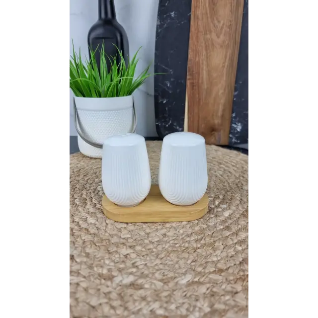 PJ03448 Набор для специй на дерев. подставке соль, перец ᐉ PJ03448 - - класная цена в ProPosud