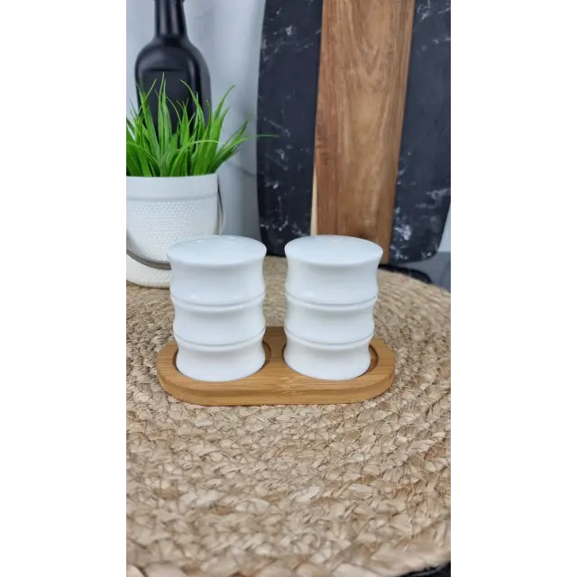 PJ03752 Набір для спецій на дерев. підставці сіль, перець ᐉ PJ03752 - - класна ціна в ProPosud