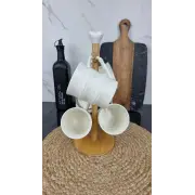 PJ03775 Набір чашок 4*300мл на дерев. стійці ᐉ PJ03775 - - класна ціна в ProPosud