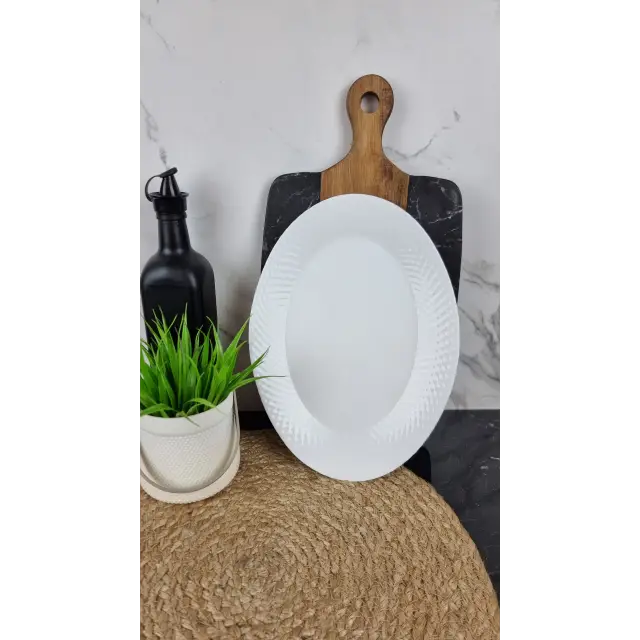 WHITE DIAMOND Тарелка мелкая овальная №12 стеклокерамика LNYP120 ᐉ LNYP120 - - класная цена в ProPosud