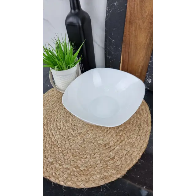 WHITE Салатник квадратный №9 стеклокерамика O312090 ᐉ WHITE O312090 - - класная цена в ProPosud