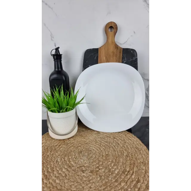 WHITE Тарелка мелкая квадратная №11 стеклокерамика O31110 ᐉ WHITE O31110 - - класная цена в ProPosud