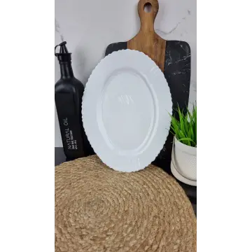 WHITE Тарелка овальная №12 стеклокерамика Волнистый край O441012CE ᐉ WHITE O441012CE - - класная цена в ProPosud