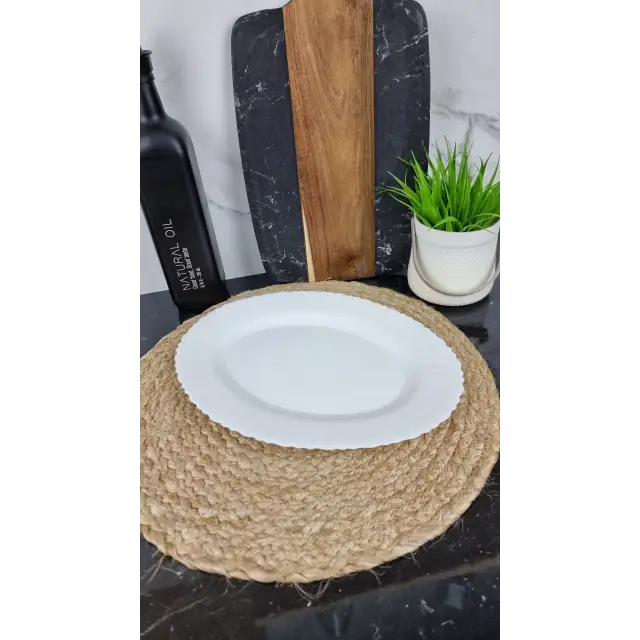 WHITE Тарелка овальная №12 стеклокерамика Волнистый край O441012CE ᐉ WHITE O441012CE - - класная цена в ProPosud