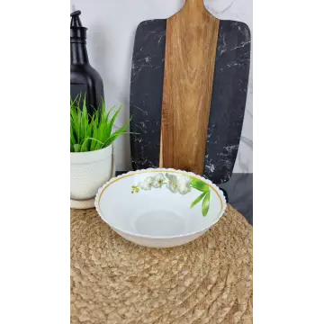 Белая орхидея Салатник №7 d-17,5см стеклокерамика Волнистый край BB 408 ᐉ BB 408 - - класная цена в ProPosud